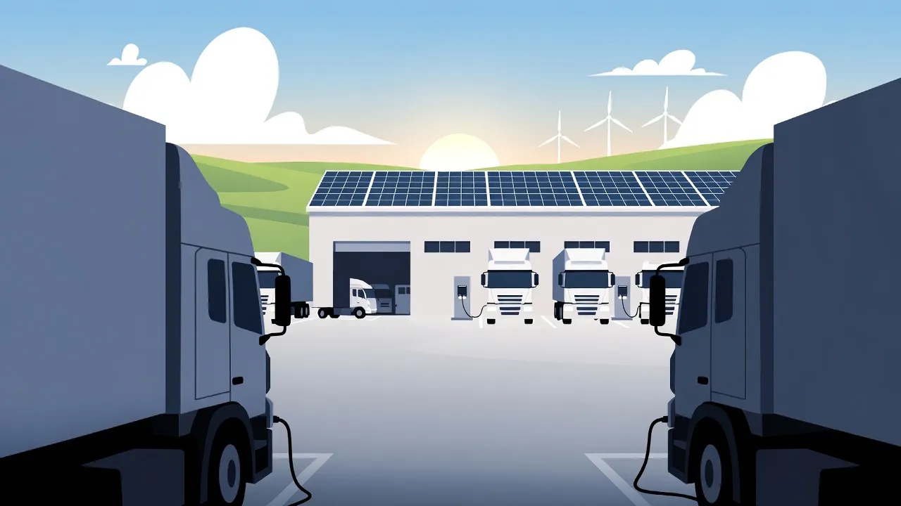 Solar panels, grid infrastructure and industrial site